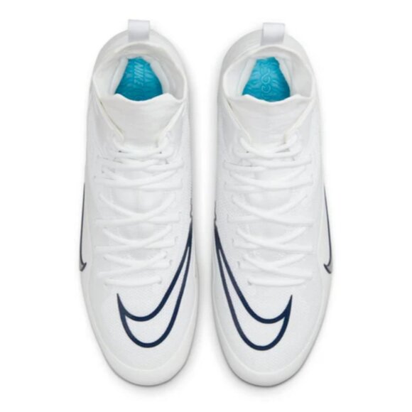 NIKE ALPHA HUARACHE 8 ELITE LACROSSE FOOTBALL WHITE/BLUE MEN'S Sizes NEW - Picture 4 of 16
